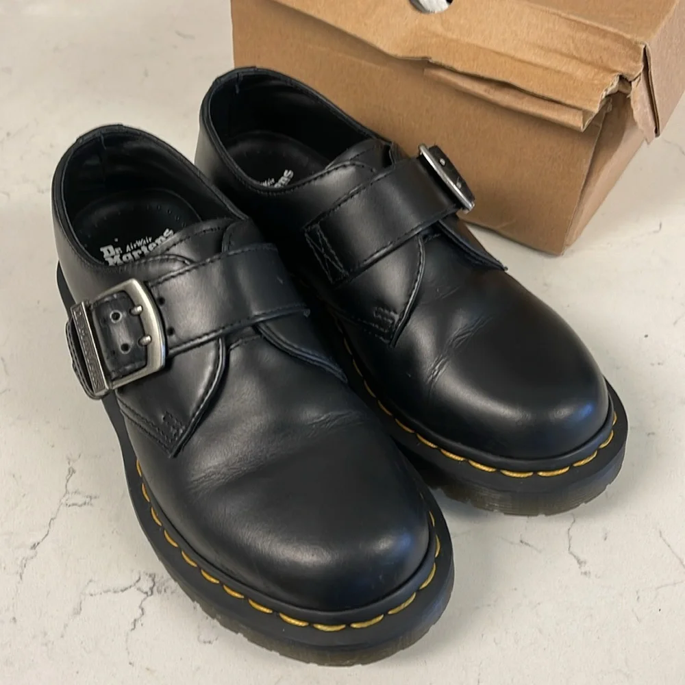 Dr. Martens 1461 BUCKLE PULL UP LEATHER OXFORD SHOES Size 6 - Picture 8 of 17
